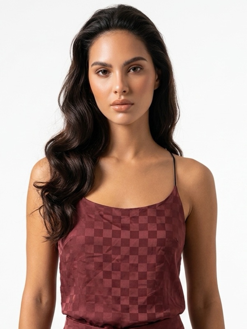 VICTORIA’S SECRET | NEW Brown Checker Print Camisole Tank Top Women’s Size M